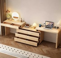 Coiffeuse tout-en-un personnalisée, bureau d'ordinateur, coiffeuse minimaliste pour chambre, armoire de rangement d'angle, coiffeuse de chevet 2-en-1