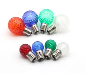 Guirlande lumineuse de noël de remplacement à haute efficacité G30 G40 LED ampoule à facettes rouge bleu vert
