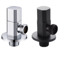 Raccord en T en laiton, connecteur en T pour l'eau à 2 voies, robinet d'angle, noir, accessoires de robinetterie modernes pour appartement