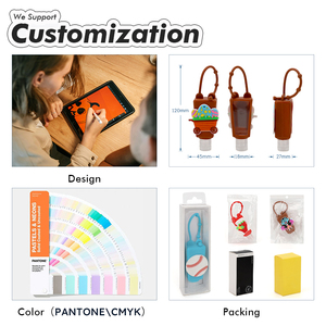 Dễ Thương <span class=keywords><strong>Silicone</strong></span> Tay Áo Nước Rửa Tay Chai Với <span class=keywords><strong>Keychain</strong></span> Xách Tay Thăng Hoa Snap Chủ Cho Quà Tặng Mới Lạ - Product Image 3