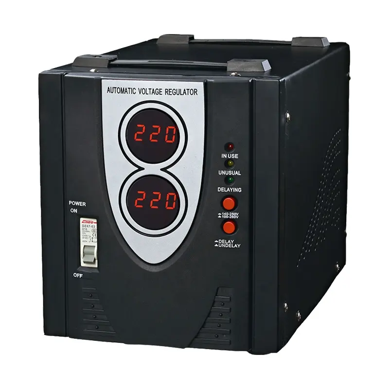 Single Phase EI Transformer Home Automatic Voltage Stabilizer Regulator AC Power 500va 1kva 2kva 3kva 5kva 220v Power 80% Black
