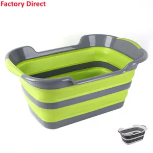 collapsible storage basket silicone folding washing plastic laundry hamper