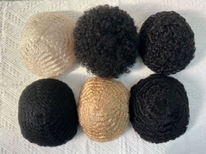 613 Rubio Afro Toupee 2mm 4mm Peluca de tupé de encaje completo para <span class=keywords><strong>hombre</strong></span> negro Prótesis de cabello indio Unidad de sistema de 6 "Peluca rizada - Product Image 6
