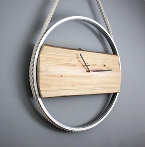 <b>Big</b> <b>Clock</b> Wood Rope <b>Wall</b> <b>Clock</b> - Product Image 2