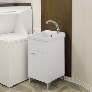 Armoire de lavage Buanderie 45x50 cm Acier inoxydable Gaz GPL Kit de siphon monté sur baignoire en céramique de qualité commerciale Blanc complet - Product Image 6
