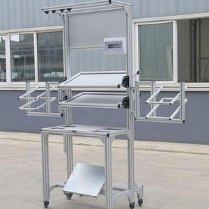 Aluminum Profile Workbench Industrial Aluminum Alloy Assembly Table With Adjustable Shelves And Wheels For Workshop Use - Product Image 1