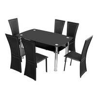 Table de salle à manger en cristal unique pour 6 personnes, chaises de salle à manger modernes en béton élégant, livraison directe d'usine
