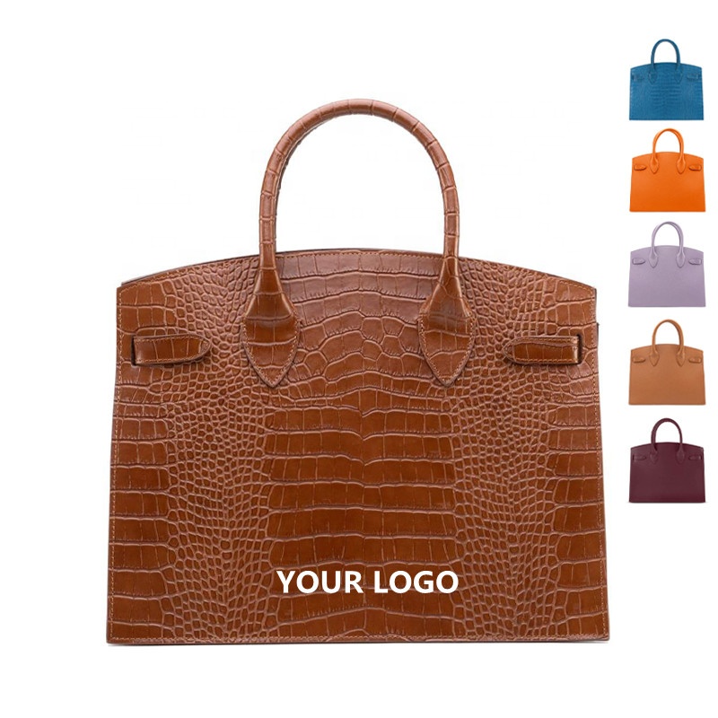 Private Label Trendy Crocodile Pu Leather Ladies Hand Bags Bulk Wholesale Womens Tote Bgas Fashion Luxury Custom Ladies Handbags