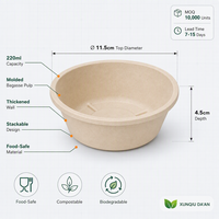 Bol en pulpe biodégradable jetable, bol en papier épaissi pour plats à emporter, pour la maison, les barbecues en plein air, contenant alimentaire écologique