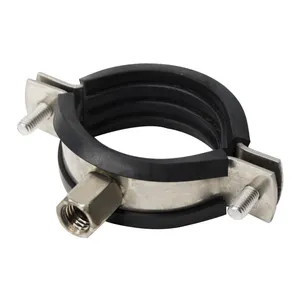 All Stainless Steel With Two Side Screw 2.0 Zinc-Plated Heavy Duty Pipe Clamps With Epdm Rubber