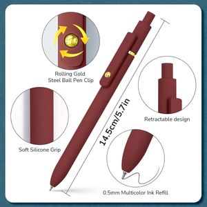 Stylos Gel Colorés Pointe Fine Écriture Fluide 0,5 mm Encre Colorée Design Vintage Doré pour Journalisation et Prise de Notes pour OEM - Product Image 3
