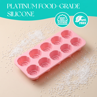 Moule à glaçons en silicone SILIKOLOVE, 10 cavités, forme fleur, facile à démouler, sans BPA, certifié LFGB, pour crème glacée
