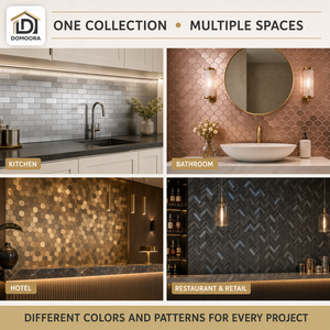 Venta al por mayor de fábrica: Azulejos de <span class=keywords><strong>mosaico</strong></span> de aluminio compuesto con patrones mixtos, autoadhesivos, para contratistas de interiores. - Product Image 3