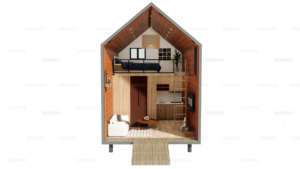Casa Triangular Prefabricada de Lujo, Cabaña Pequeña con Estructura de Acero, Casa de Armazón Pequeño para Aplicación en Villas - Product Image 6