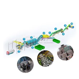 Máquina de tratamiento de residuos domésticos e industriales, equipo separador de residuos de clasificación de basura urbana, planta de reciclaje de nailon y plástico