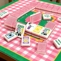 Jeu de Mahjong américain personnalisé en usine, 32 mm, tuiles en acrylique rose cristal, 160 pièces, qualité cadeau