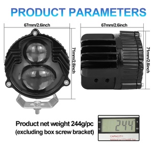 ไฟสปอร์ตไลท์มอเตอร์ไซค์ ไฟหน้ารถยนต์แบบ LED ไฟเลเซอร์ตัดหมอก ไฟสปอร์ตไลท์ LED แบบลำแสงคู่ ไฟ LED สำหรับไฟหน้ามอเตอร์ไซค์ - Product Image 6