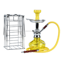 Offre Spéciale Maya Verre Narguilé Shisha Set Portable Carré Cage Givré En Alliage De Zinc Tige Bouteille En Verre-Vente En Gros