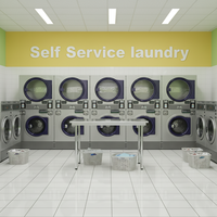 Lavadora y Secadora Comercial Apilable de 12kg, 15kg, 20kg con Monedero para Lavandería de Autoservicio
