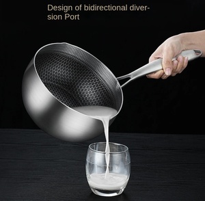 Nhật Bản Phong Cách Thép Không Gỉ Tổ Ong Không Dính Sữa Nấu Ăn Nồi Nhà Bếp Nấu Ăn Nồi Chảo Không Dính Chảo - Product Image 5