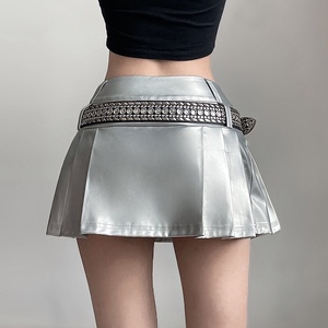 Cinturón metálico Y2K con hebilla de placa con diamantes de imitación, 105cm, 115cm, 125cm, 135cm, para estilo punk, gótico y streetwear. - Product Image 3