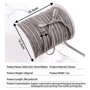 Ruộng băng nhung polyester chất lượng cao 1cm dùng gói bó hoa, trang trí hộp quà, làm nơ & trang trí thủ công - Product Image 3