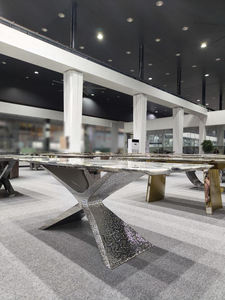 Mesa de Comedor de Mármol Color Esmeralda de Alta Calidad, Muebles de Piedra de Lujo para <span class=keywords><strong>Hotel</strong></span> y Hogar, Fabricante de Muebles Personalizados - Product Image 2