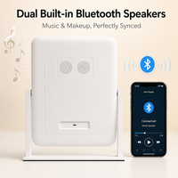 Espejo LED Inteligente con Tira de Luz, Altavoz Bluetooth, Táctil, Regulable, Recargable Tipo-C, para Transmisión en Vivo, Espejo de Vanidad para Hotel, Venta al por Mayor