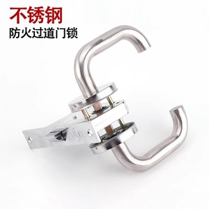 Serrure de passage pour porte coupe-feu Kaishengxi, en acier inoxydable, avec poignée ronde épaissie, pour portes coupe-feu et portes de secours sécurisées - Product Image 2