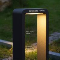Lampadaire de Jardin Extérieur à Cadre Ouvert, Design Rectangulaire, LED Intégrée, IP65, Noir Mat, Vente Directe Usine