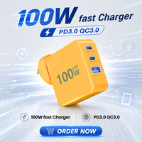 Chargeur mural de voyage GaN 100W pour téléphone et ordinateur portable, prise EU US UK, adaptateur de charge rapide USB C portable