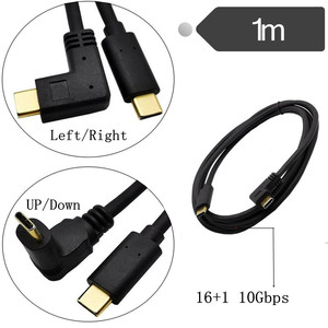 สายยูเอสบี ซี 1 ม. หัวต่อแบบมุมฉากเป็นแบบตรง ชุบทอง สายชาร์จข้อมูล - Product Image 5