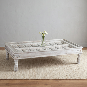 Mesa de Centro Rectangular de Madera Maciza Tallada a Mano, Muebles Rústicos de Estilo Campestre para Sala de Estar, Comedor, Hogar, Hotel, Decoración - Product Image 6