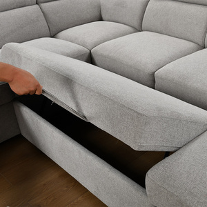Canapé-lit d'angle moderne <span class=keywords><strong>avec</strong></span> rangement, convertible et extensible, idéal pour salon et appartement - Product Image 6