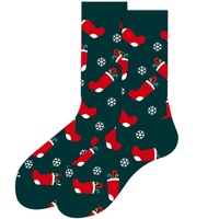 Chaussettes de Noël à rayures colorées et motifs de dessins animés, accessoires pour sapin, chapeau, bonbons et élan – Nouvelle collection en gros de qualité supérieure