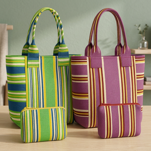 Sacs fourre-tout de plage écologiques en nylon recyclé tissé à la main, motif léopard, pliables, pour cosmétiques, pochettes de shopping tissées à la mode, réutilisables - Product Image 3
