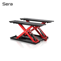 Sera CE Certifié 3.5T Pont élévateur hydraulique à ciseaux portable au sol, hauteur de levage 110-1400mm, garantie 24 mois pour le service des pneus