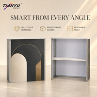 TIANYU pour la beauté, comptoir de réception pliable pour salon de manucure, 10 pieds, stand d'exposition personnalisé en tissu, stand pliable pour événements