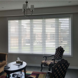 ม่านม้วนไฟฟ้าแนวตั้งแบบเรียบ โปร่งแสง กรองแสง กันแสงยูวี สำหรับหน้าต่างแบบชองกรีลา - Product Image 1