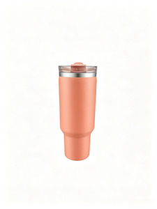 Vaso Térmico de Acero Inoxidable <span class=keywords><strong>Rosa</strong></span> <span class=keywords><strong>Pastel</strong></span> de 900ml con Popote y Tapa Doble para Bebidas, Ecológico y Fácil de Sostener, Ideal para Camping - Product Image 2