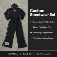Sudadera con capucha con cremallera personalizada OEM, 500 g/m², 100% algodón, de gran tamaño, para hombre, estilo urbano, con bordado y estampado en relieve, sudaderas con capucha lisas