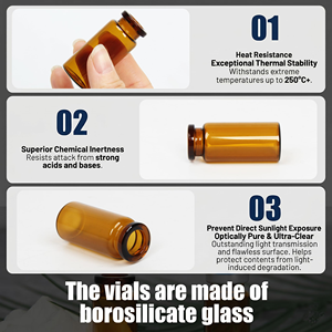 High Quality Freeze Dried Injection Vials Screen Pharmaceutical Botox Bottle Amber Glass Sterile Vials With <b>Rubber</b> Stopper Lid - Product Image 5