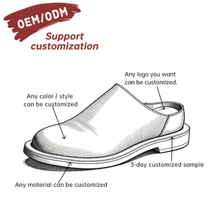 OEM Custom Closed-Toe Mules Men's Cowhide <b>Shoes</b> Glossy Breathable <b>Height</b> <b>Increasing</b> Business Casual Dress Slippers Oxfords - Product Image 2