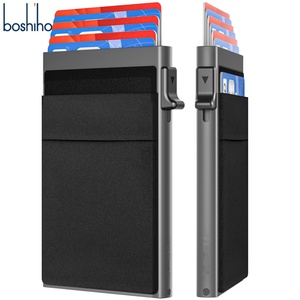 Men's Minimalist Business RFID Blocking Slim Wallet Pop-up Metal Card Case for Money and Notes Credit Card Holder - Product Image 2