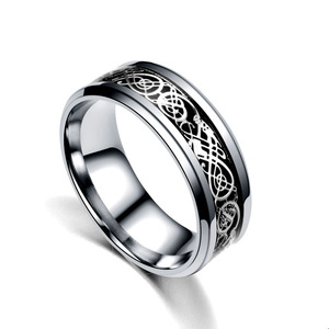Knot Stainless Steel Band <b>Rings</b> <b>for</b> <b>Men</b> | Multi-Color Inlay Gold Red Blue <b>Black</b> | Durable Fashion Statement <b>Rings</b> - Product Image 5