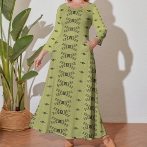 <span class=keywords><strong>Abito</strong></span> taglie forti con stampa rossa in stile tropicale hawiano e maniche lunghe - Product Image 6