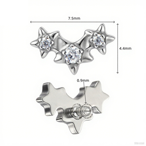 Joyería de Piercing Corporal al por Mayor, Piercing de <span class=keywords><strong>Titanio</strong></span> G23 con Rosca Interna, Piercing de Labret, Tragus, Hélix, Cartílago, para <span class=keywords><strong>Hombre</strong></span> y Mujer - Product Image 5