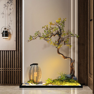 Árbol Artificial Decorativo para Interiores, Simulación <span class=keywords><strong>de</strong></span> Pino Chino <span class=keywords><strong>de</strong></span> Bienvenida, Paisajismo para Escaleras, Decoración <span class=keywords><strong>de</strong></span> Esquina Inferior, Entrada - Product Image 4