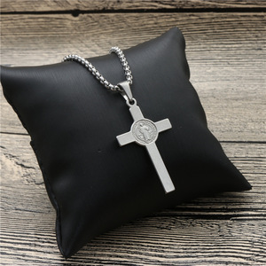Stainless Steel <b>Cross</b> Pendant Necklace Unisex Fashion Jewelry Gift For Men Women Students Couples Hip Hop Style - Product Image 2