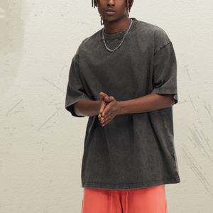 TKAN79 Camiseta de lavado ácido para hombre 260 GSM Algodón en blanco pesado Impresión personalizada Patrón sólido Camisas lisas 100% Algodón Ajuste de gran tamaño - Product Image 2